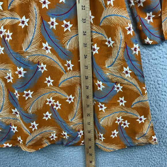 Paris Atelier & Other Stories‎ Burnt Orange Dress Size 6 Floral Feather Print - Picture 9 of 13